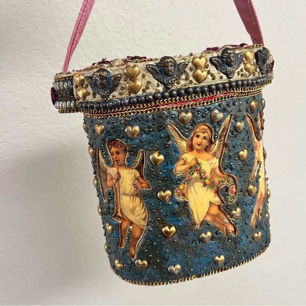 Mary Frances / Vintage RARE Purse Art Ornate Victorian Mixed Media - Picture 6 of 13